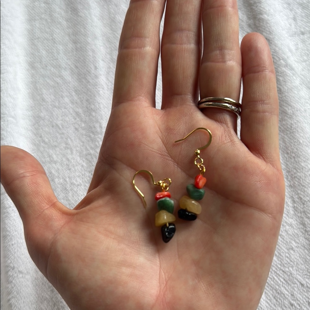 Colorful Beaded Dangle Earrings
